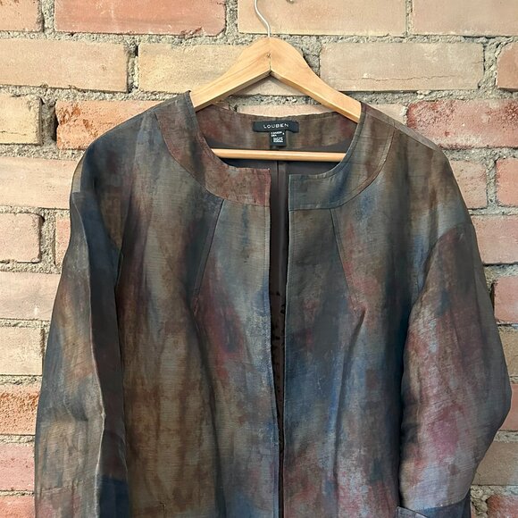 Louben Silk Jacket – Copper-Blue Tones – Size 6 (Fits 8/10) - Picture 5 of 8